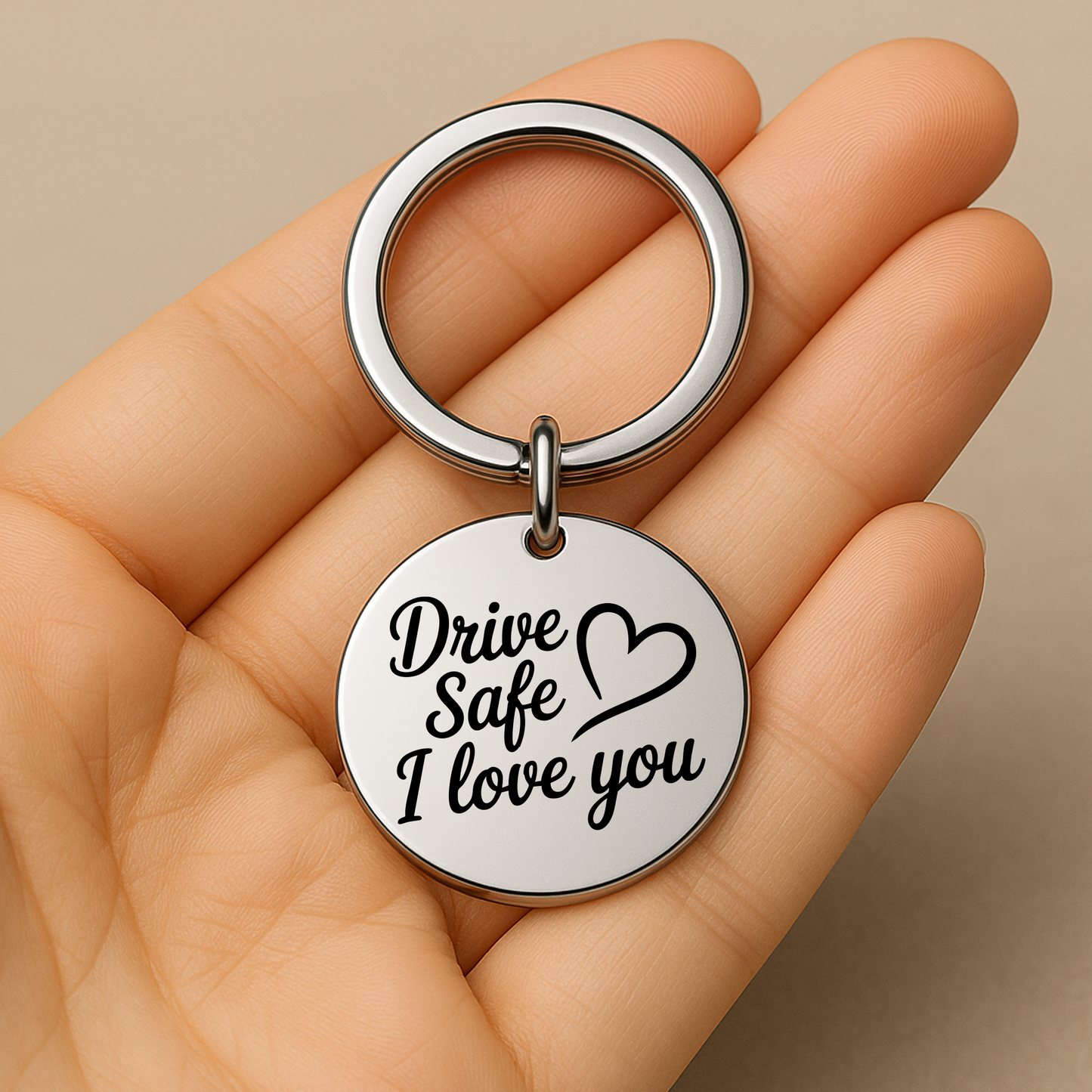 Drive Safe I Love You - Stainless Steel Keychain