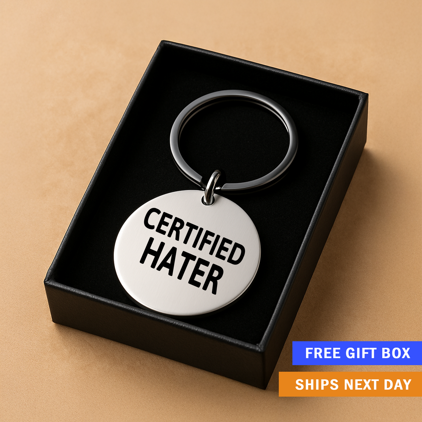 Certified Hater Keychain | Funny, Sarcastic Gift for People Who Say It Like It Is
